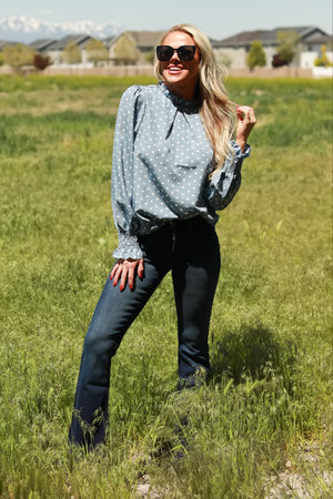 Lanterns in the Moonlight Blouse, Blue, Closet Candy, 7