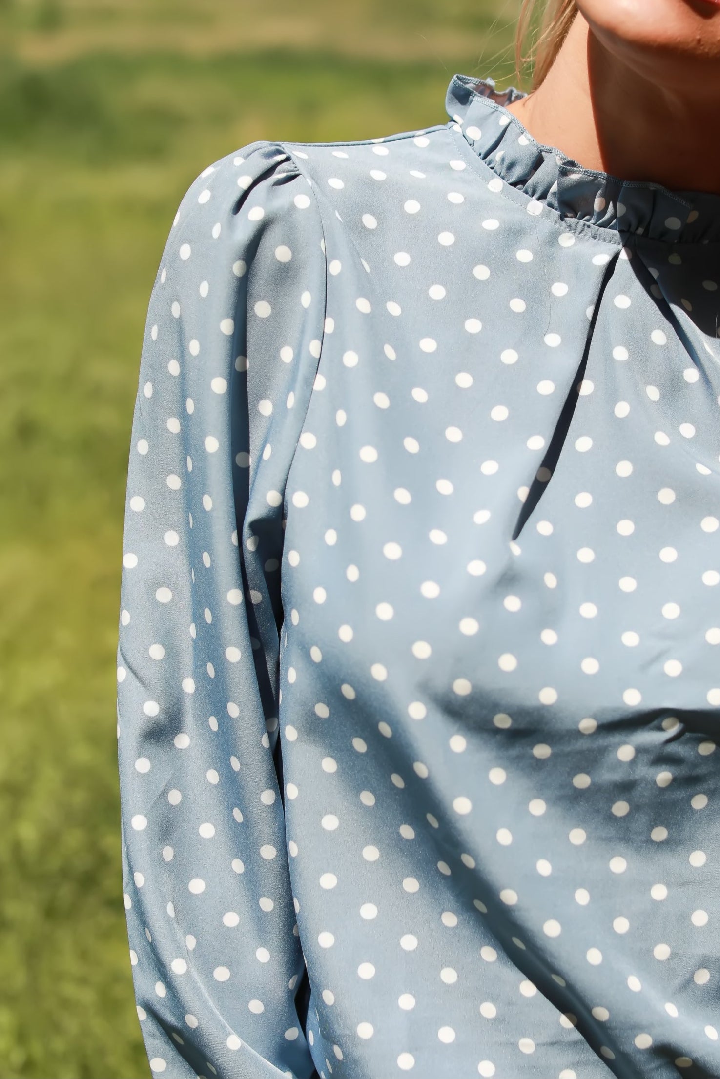 Lanterns in the Moonlight Blouse, Blue, Closet Candy, 1