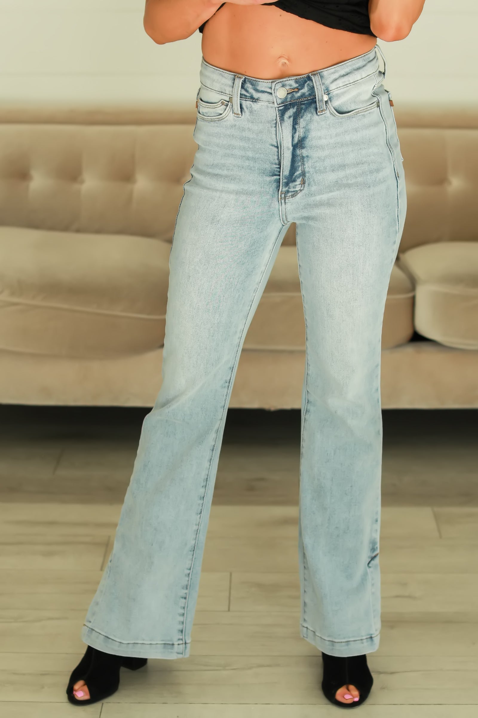 JUDY BLUE Vintage Contour Bootcut Jeans - Light Wash, Closet Candy, 1
