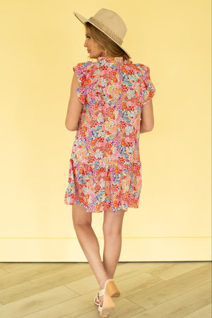 Petal Parade Ruffle Mini Dress - Floral, Closet Candy, 5