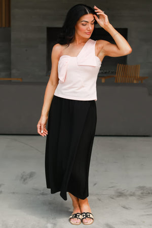 Dance the Night Away Paperbag Midi Skirt - Black, Closet Candy, 4