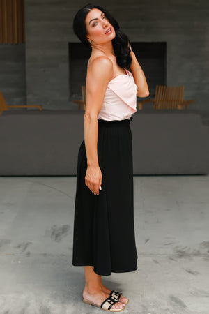 Dance the Night Away Paperbag Midi Skirt - Black, Closet Candy, 6