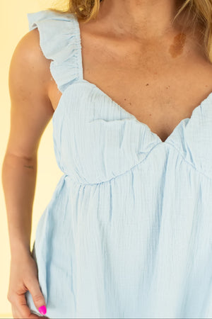 Daydream Breeze Babydoll Top - Sky, Closet Candy, 2