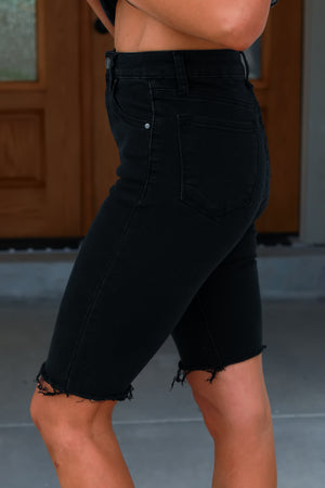 I'm Forever Here High Rise Bike Shorts - Black, Closet Candy, 4