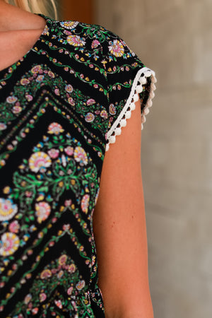 If You Whisper Like Woven Blouse - Black Combo, Closet Candy, 2