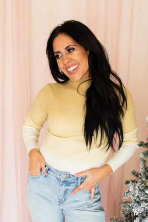 Golden Glow Mock Neck Top - Yellow, Closet Candy, 2