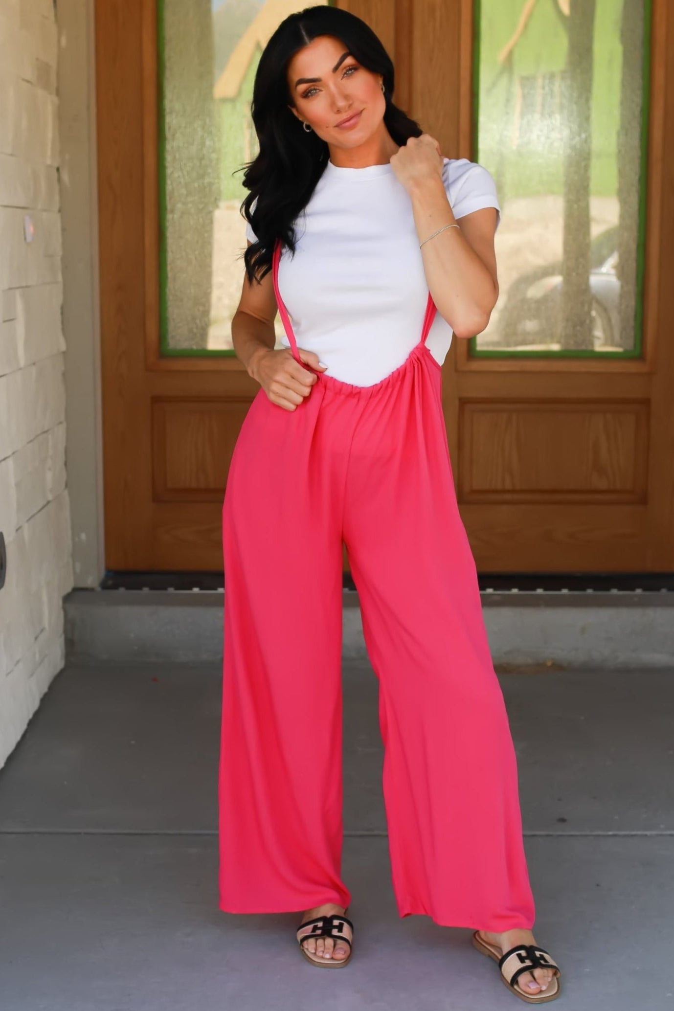 Not Sorry for the Drama Jumpsuit - Hot Pink, Closet Candy, 1