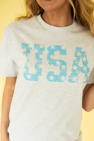 American Dream Star Graphic Tee - Ash, Closet Candy, 2