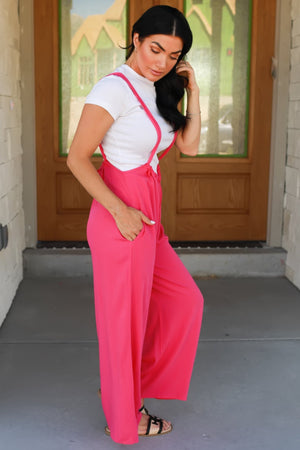 Not Sorry for the Drama Jumpsuit - Hot Pink, Closet Candy, 5