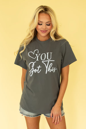Heart & Hustle Graphic Tee - Charcoal, Closet Candy, 1