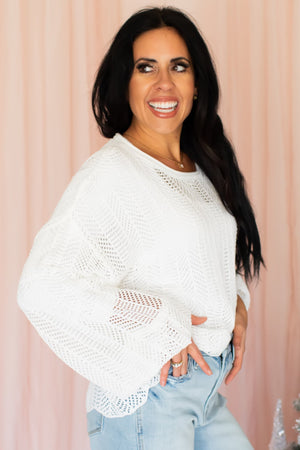 All Caroling Holiday Sweater - Ivory, Closet Candy, 4