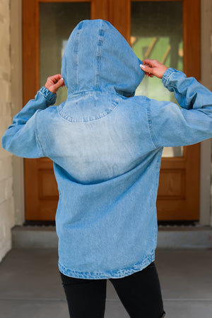 Lost in the Moment Denim Hoodie, Closet Candy, 6