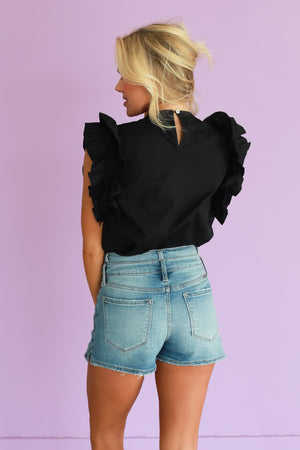 Key to My Ruffles Sleeveless Top - Black, Closet Candy, 5