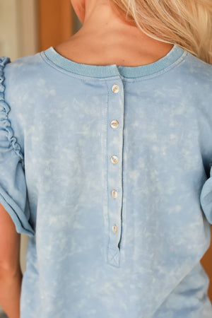 I Wish You Would Terry Top - Denim, Closet Candy, 3