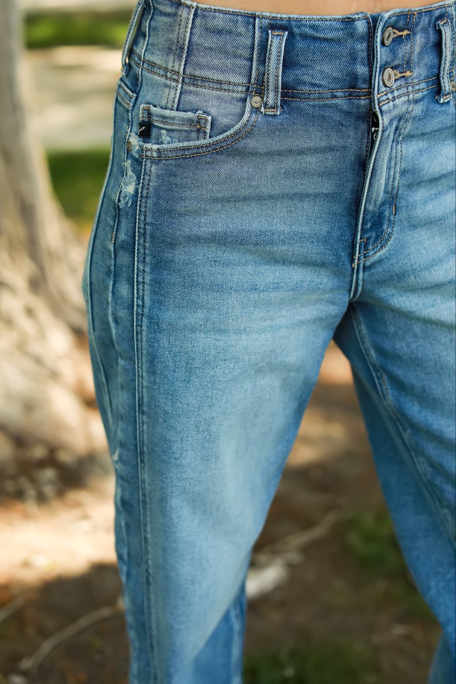 KANCAN Jane Ultra High Rise Slim Barrel Jeans - Medium Wash, Closet Candy, 1