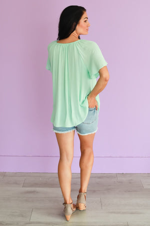 Delilah Airy Tie Top - Mint, Closet Candy, 5