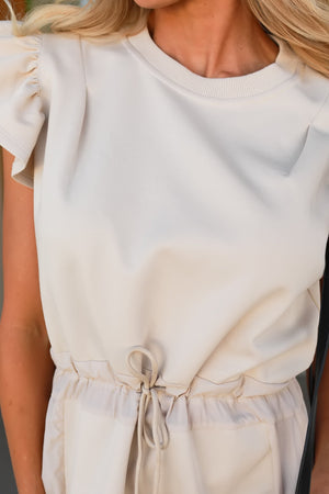 Ruffled in the Right Places Mini Dress - Latte, Closet Candy, 2