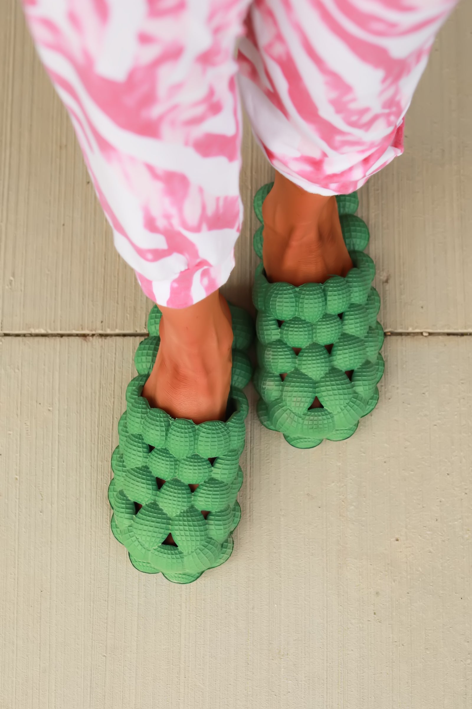 Feeling Good Like I Should Bubble Slides - Green, Closet Candy, 1