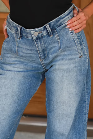 RISEN Good For You Barrel Jeans, Medium Wash, Closet Candy, 2