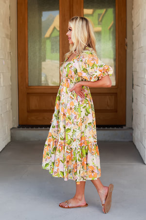 Make It Worth It Smocked Midi Dress - Orange, Closet Candy, 4