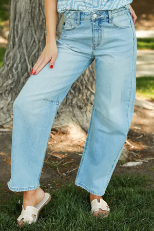 KANCAN Isla High Rise Horseshoe Jeans - Light Wash, Closet Candy, 1