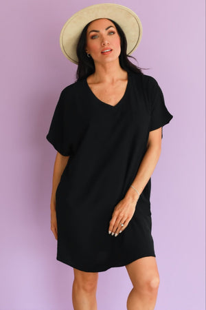 Mono Mood T-Shirt Dress, Black, Closet Candy, 1