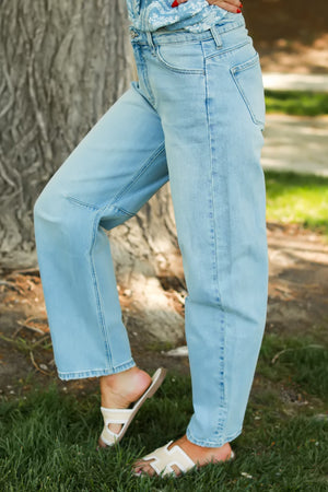 KANCAN Isla High Rise Horseshoe Jeans - Light Wash, Closet Candy, 4