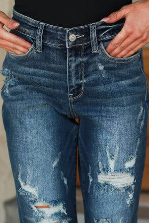 JUDY BLUE Edge Theory Boyfriend Jeans, Medium Wash, Closet Candy, 2