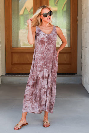 Open My Heart Again Maxi Dress - Mocha Multi, Closet Candy, 6