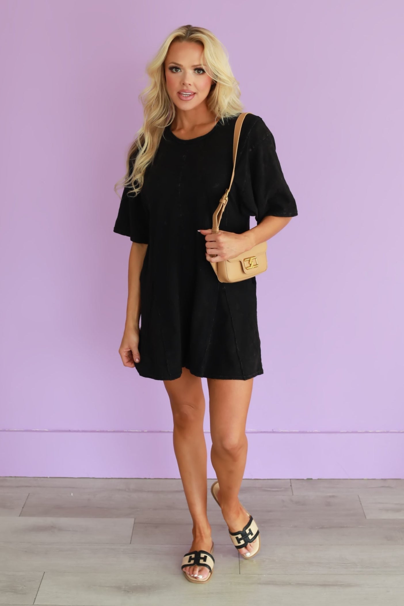 Easygoing Days Mineral Wash Romper - Black, Closet Candy, 1