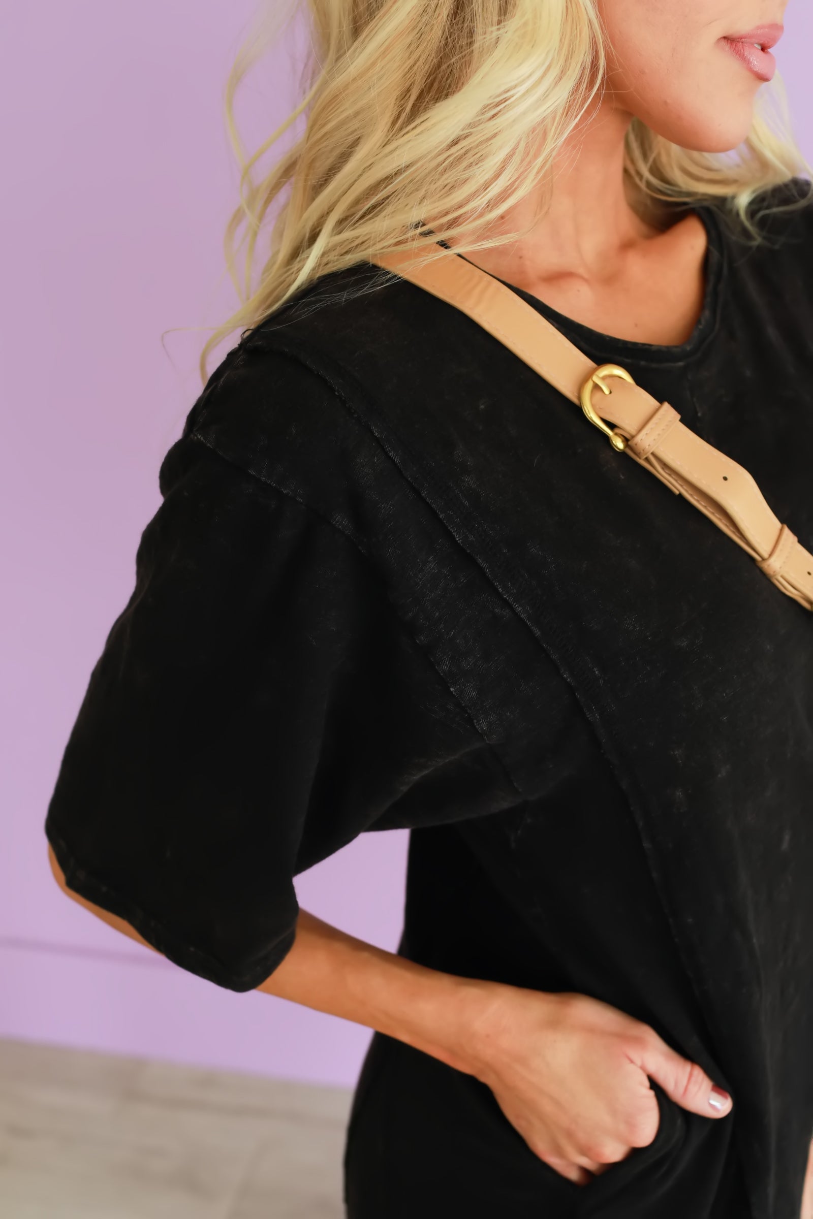 Easygoing Days Mineral Wash Romper - Black, Closet Candy, 1