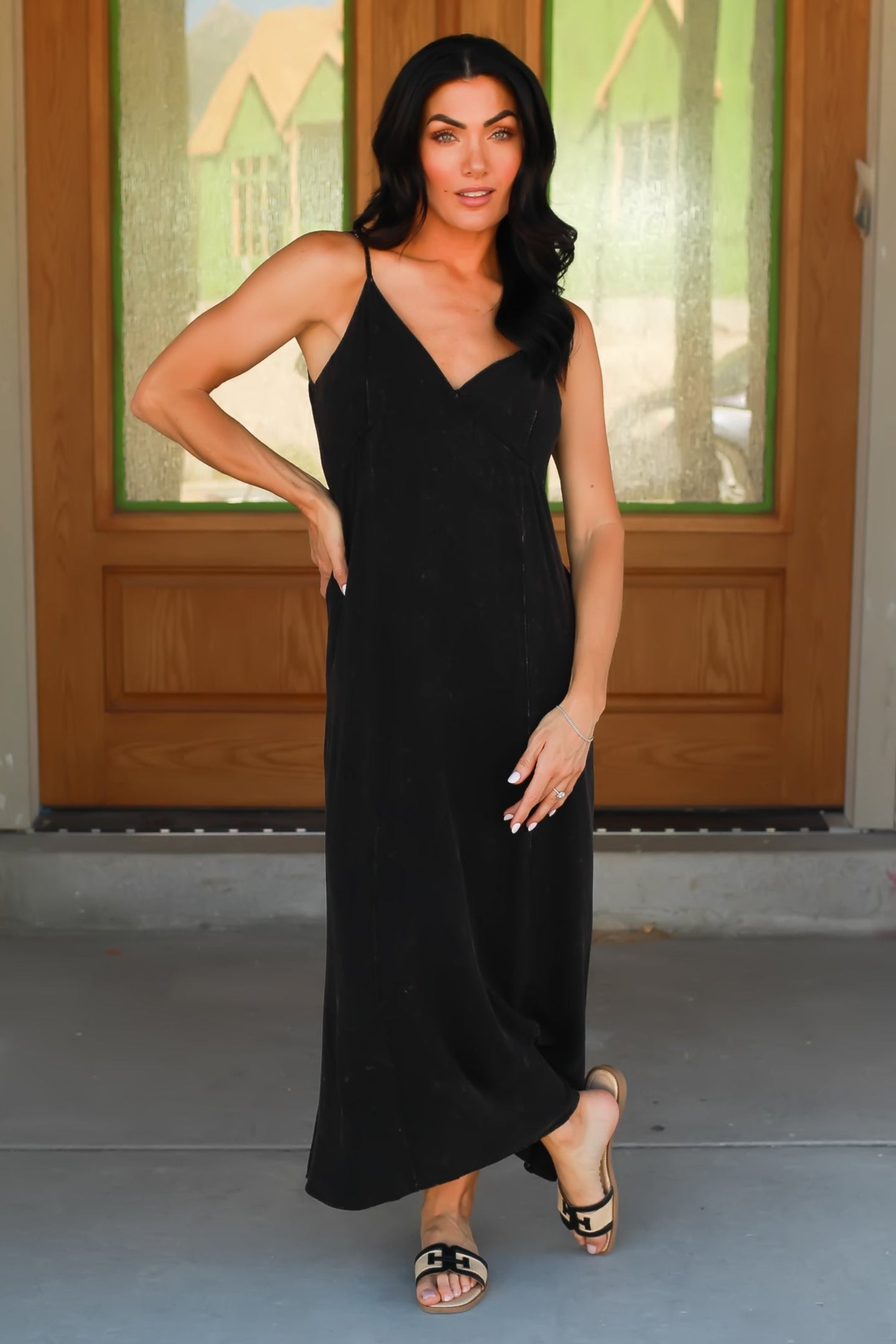 Somewhere in Between Maxi Dress - Ash Black, Closet Candy, 1