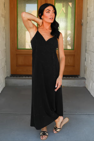 Somewhere in Between Maxi Dress - Ash Black, Closet Candy, 3