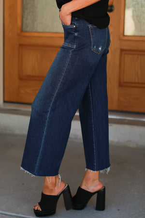 RISEN Fearless Wide Leg Jeans, Dark Wash, Closet Candy, 4