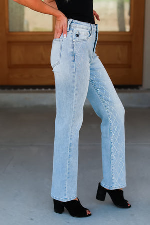 KANCAN Cheriese High Rise Straight Jeans - Light Wash, Closet Candy, 4