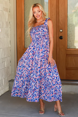 All About You Tiered Maxi Dress - Royal Blue, Closet Candy, 3