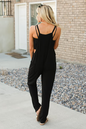 Midnight Muse French Terry Overalls – Black, Closet Candy, 5