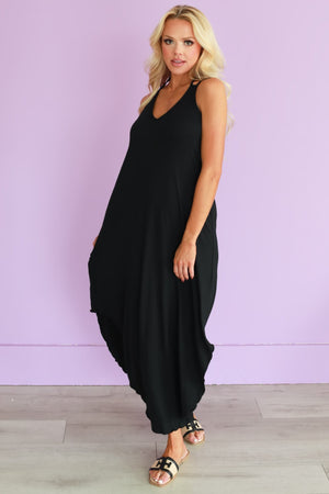 Island Glow Flowy Maxi Dress, Black, Closet Candy, 3