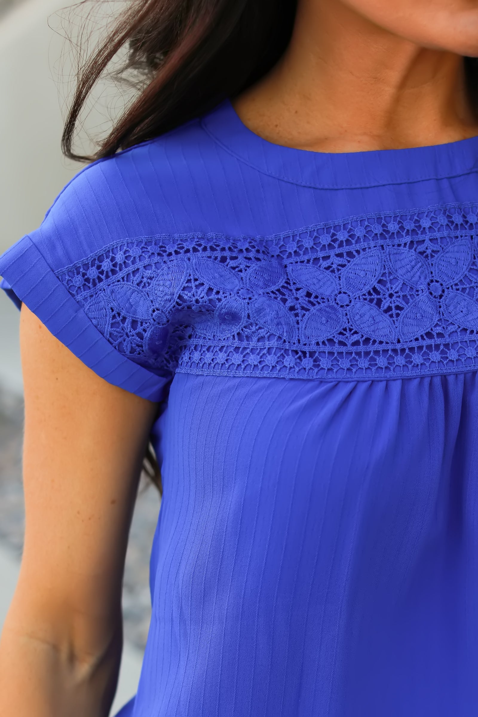 The Delaney Eyelet Top - Royal Blue, Closet Candy, 1