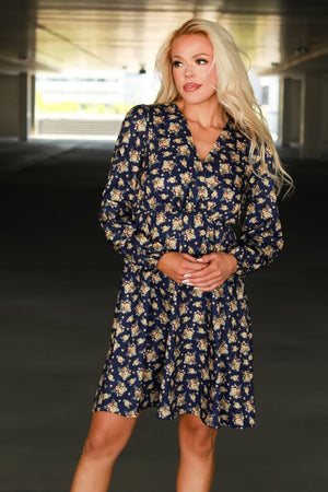She Blooms Anyway Mini Dress - Blue, Closet Candy, 1