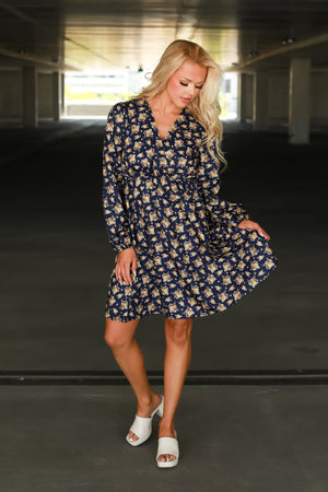 She Blooms Anyway Mini Dress - Blue, Closet Candy, 6