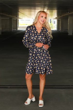 She Blooms Anyway Mini Dress - Blue, Closet Candy, 3