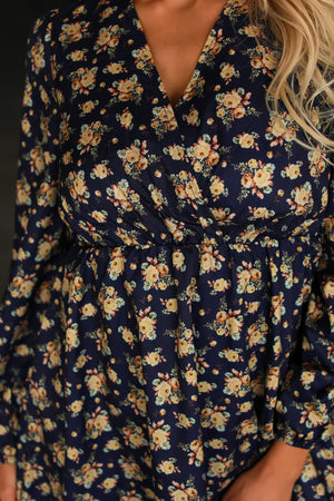 She Blooms Anyway Mini Dress - Blue, Closet Candy, 2