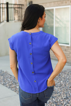 The Delaney Eyelet Top - Royal Blue, Closet Candy, 5