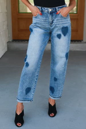RISEN Mid Rise Heartbreaker Fit Jeans - Light Wash, Closet Candy, 1