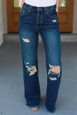 KANCAN Jules Ultra High Rise 90's Flare Jeans - Medium Wash, Closet Candy, 1