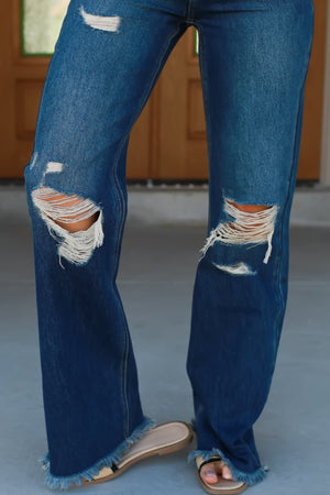 KANCAN Jules Ultra High Rise 90's Flare Jeans - Medium Wash, Closet Candy, 3