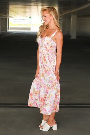 Don’t Make Me Wait Maxi Dress, Pink Floral, Closet Candy, 4