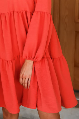 Her Own Way Tiered Dress, Coral, Closet Candy, 3