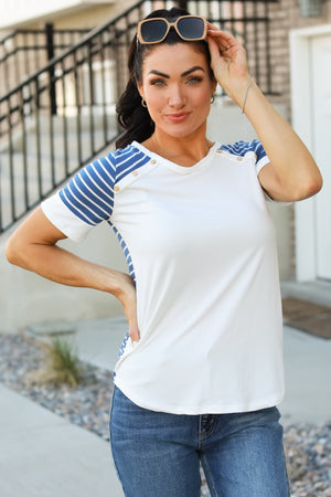 Evelisse Striped Dream Top, Blue, Closet Candy, 1